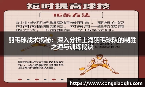 羽毛球战术揭秘：深入分析上海羽毛球队的制胜之道与训练秘诀