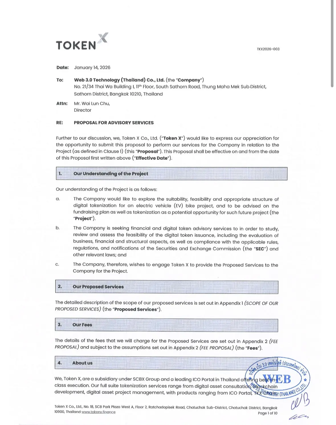 【泰國進度】Web3.0 Technology（Thailand）Co., Ltd.與泰國 Token X 對 EV Bike 項目正式達成合作缩略图