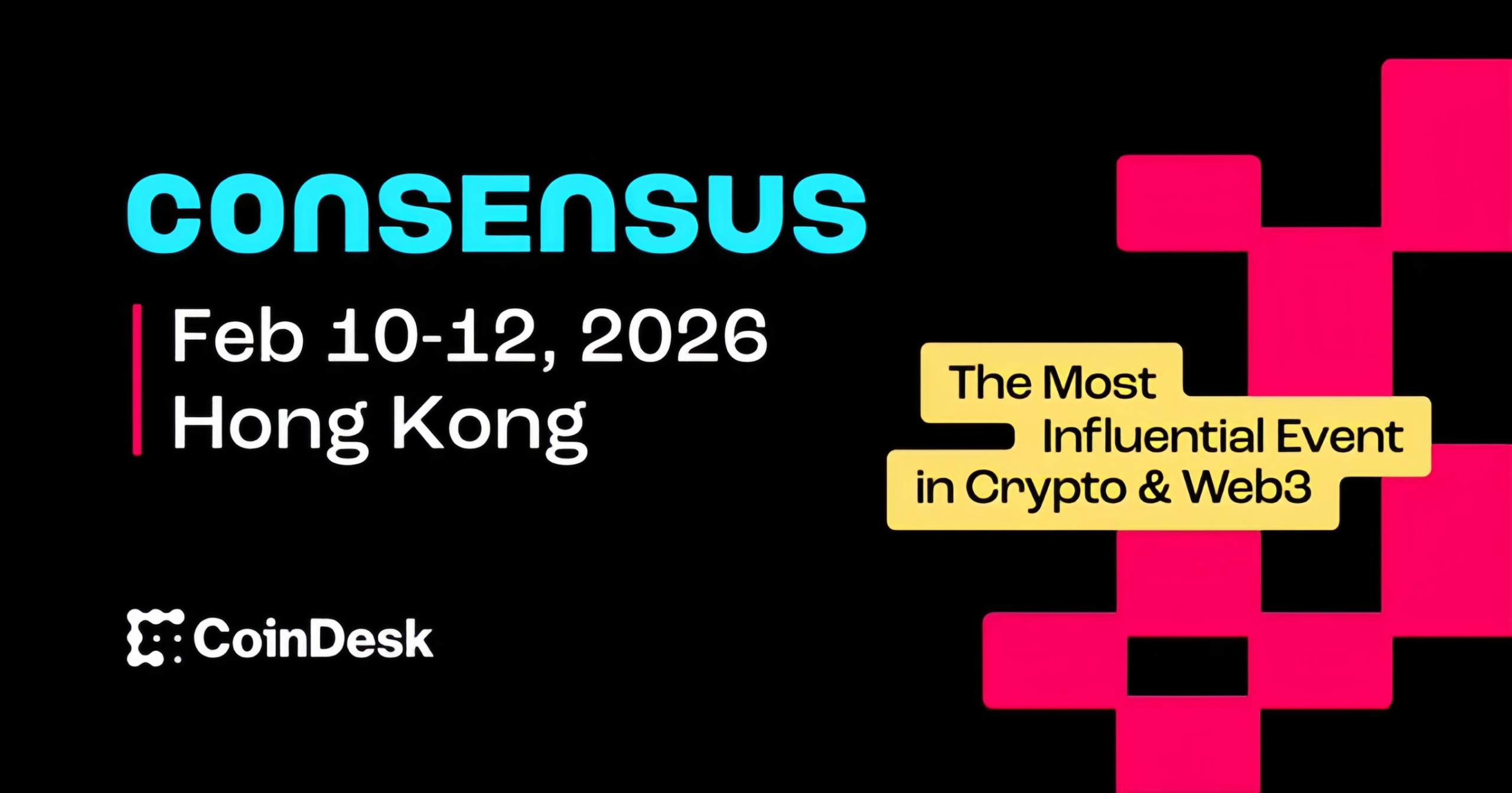 活动速递 | Consensus HongKong 2026将于2月10日至12日举办缩略图